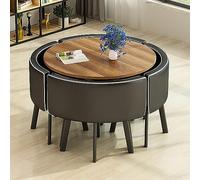 Ensemble table de salle à manger ronde avec chaises - Mobilier peu encombrant pour salle à manger, salon, salle de réception, table de conférence, salon - Convient pour différents espaces - 88,9 cm