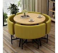 Ensemble table de salle à manger ronde avec chaises - Mobilier peu encombrant pour salle à manger, salon, réception, salon de conférence, convient pour différentes pièces - Design moderne et élégant