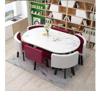 Ensemble table de salle à manger ronde avec chaises, solution compacte et peu encombrante pour cuisine, bureau, salon