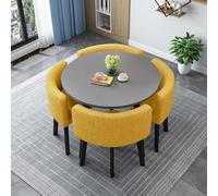Ensemble table de salle à manger ronde/carrée avec chaises - Meuble de salle à manger multifonction pour cuisine et salon, 90 cm, solution de salle à manger élégante et fonctionnelle