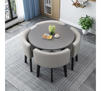 Ensemble table de salle à manger ronde/carrée avec chaises - Meuble polyvalent de cuisine et de salon, 80 cm - Table de salle à manger élégante pour une utilisation polyvalente