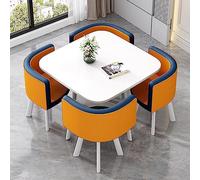 Ensemble table de salle à manger ronde de 80 cm avec 4 chaises - Idéal pour la maison, le bureau ou une réception professionnelle - Meuble de salle à manger familial élégant, essentiel pour la salle