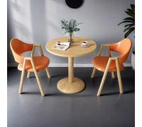 Ensemble table de salle à manger ronde du milieu du siècle pour 2 personnes avec chaises - Petite table de bureau circulaire et chaise idéale pour les cafés, les salons de beauté et les salles à