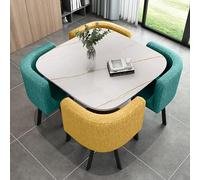 Ensemble table de salle à manger ronde et 4 chaises modernes pour cuisine ou salle à manger Table ronde 80 x 74,9 cm Idéal pour petit déjeuner, bar ou salle de conférence #18