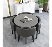 Ensemble table de salle à manger ronde et carrée avec 4 chaises Table de conférence pour cuisine 80 x 80 x 75 cm Élégant et fonctionnel Parfait pour les salles à manger et les réunions