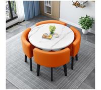 Ensemble table de salle à manger ronde et carrée en bois avec chaises - Table de cuisine compacte et chaise pour négociation commerciale et petits espaces