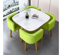 Ensemble table de salle à manger ronde et chaises - 5 pièces - 1 table de conférence ronde avec 4 chaises - Idéal pour petit déjeuner, bar, salle à manger - 80 x 75 cm