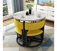 Ensemble table de salle à manger ronde et chaises de style rétro pour café et réception