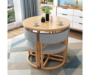Ensemble table de salle à manger ronde et chaises - Idéal pour la maison, le balcon, le salon, la réception - Parfait pour la détente et les espaces de réunion