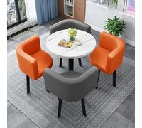 Ensemble table de salle à manger ronde et chaises pour bureau, conférence et réception - Table basse simple de 60 cm avec 2 chaises - Mobilier élégant pour espaces modernes