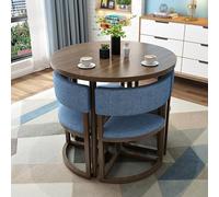 Ensemble table de salle à manger ronde moderne avec 4 chaises 80 cm Table de conférence pour salle à manger, cuisine, salon Design élégant et peu encombrant