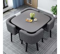 Ensemble table de salle à manger ronde moderne avec 4 chaises multi-usages Table de conférence carrée et chaise pour salon et salle à manger 80 cm