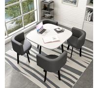 Ensemble table de salle à manger ronde moderne avec chaises - 80 x 75 cm - Idéal pour le petit déjeuner, le dîner, le bar et la conférence - Meuble élégant pour la maison et le bureau