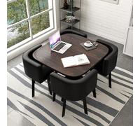 Ensemble table de salle à manger ronde - Petite table de bar et chaise 80 x 74,9 cm Table de petit déjeuner et de conférence pour salle à manger Meubles ronds modernes