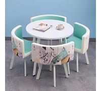 Ensemble table de salle à manger ronde pour 4 personnes, 80 cm, compact et chaises : cuisine, bistro, pub, bureau, conférence, salon, réception, coin petit-déjeuner