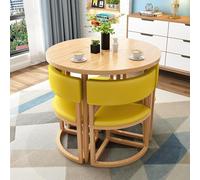 Ensemble table de salle à manger ronde pour 4 personnes avec chaises, 80 cm, table multifonction pour petits espaces, idéale pour cuisine, bureau, salon et petit déjeuner