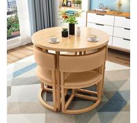Ensemble table de salle à manger ronde pour 4 personnes avec chaises, 80 cm, table multifonction pour petits espaces, idéale pour cuisine, bureau, salon et petit déjeuner