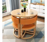 Ensemble table de salle à manger ronde pour 4 personnes avec chaises, 80 cm, table multifonction pour petits espaces, idéale pour cuisine, bureau, salon et petit déjeuner