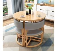 Ensemble table de salle à manger ronde pour 4 personnes avec chaises, 80 cm, table multifonction pour petits espaces, idéale pour cuisine, bureau, salon et petit déjeuner