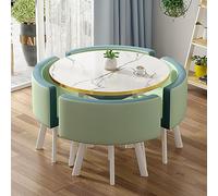 Ensemble table de salle à manger ronde pour 4 personnes, petite table et chaises de 80 cm, mobilier de salle à manger moderne compact pour cuisine, table et chaise de négociation B16