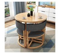 Ensemble table de salle à manger ronde pour 4 personnes - Table basse décontractée avec chaises pour cuisine, salle à manger, bureau et salon
