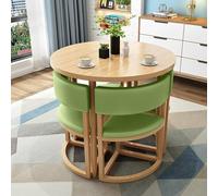 Ensemble table de salle à manger ronde pour 4 personnes - Table de réception et chaises de style rétro, parfait pour le bureau, le café et les réunions à la maison