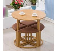 Ensemble table de salle à manger ronde pour bureau de 4 à 80 cm, table et chaise, parfait pour le salon, la réception et la négociation - Design élégant et peu encombrant (options de couleur)