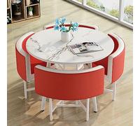 Ensemble table de salle à manger ronde pour la maison et le bureau - 80 cm de diamètre, une table et quatre chaises, idéal pour une réception familiale ou professionnelle, meubles de salle à manger de