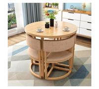 Ensemble table de salle à manger ronde pour petits espaces de 80 cm - Table de conférence et chaise - Parfait pour appartement, étude, balcon, salon, salon de beauté, café, séminaire de formation ou