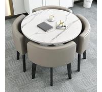 Ensemble table de salle à manger ronde pour salle à manger, salon, salle de réception, table et chaises peu encombrantes, convient pour table de conférence et salon, design moderne, 193 cm