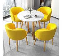 Ensemble table de salle à manger ronde, table de cuisine avec chaises, table moderne, assemblage complet requis, facile à nettoyer