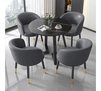 Ensemble table de salle à manger ronde, table de cuisine avec chaises, table moderne, assemblage complet requis, facile à nettoyer