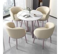 Ensemble table de salle à manger ronde, table de cuisine avec chaises, table moderne, assemblage complet requis, facile à nettoyer