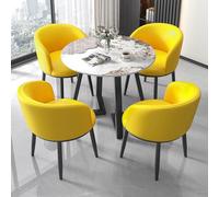 Ensemble table de salle à manger ronde, table de cuisine avec chaises, table moderne, assemblage complet requis, facile à nettoyer