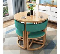 Ensemble table de salle à manger ronde verte élégante avec chaises pour bureau, salon et salon, petite table parfaite pour balcon et espace de loisirs, décoration moderne
