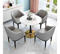 Ensemble table de salle de conférence moderne grise pour bureau, réception, club et cuisine, salle à manger, 4 petites tables peu encombrantes avec chaises, 80 cm