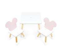Arditex - Ensemble table et 2 chaises pour enfants Minnie Mouse (Licence officielle) Bois Rose/Blanc