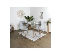 Ensemble Table en Verre + 4 Chaises PP Gris - VERANA - ALTOBUY Gris G