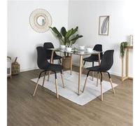 Ensemble Table en Verre + 4 Chaises PP Noir - VERANA - ALTOBUY Noir G