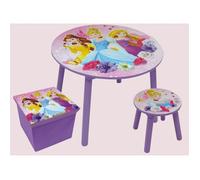 Ensemble Table et 1 tabouret de rangement + 1 tabouret en bois Disney Princesses