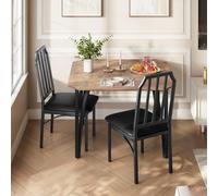 Ensemble Table et 2 Chaises à Manger pour Petits Espaces, Style Industriel | Ensemble Table + 2 Chaises, 3 Pièces pour Petits Espaces - Table à Manger Style Industriel, Assises Rembourrées, Plateau MDF,