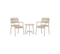 Venture Home - Ensemble table et 2 chaises en aluminium Faro Cafe Beige G