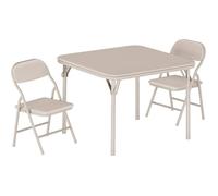 Ensemble table et 2 chaises enfant - LUNSY - pliantes 3 pièces - table carrée rembourrée - Biege