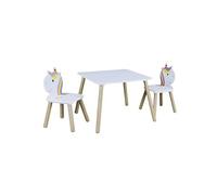 UNICORN - Ensemble Table et 2 Chaises Enfant Motif Licorne - Altobuy Blanc