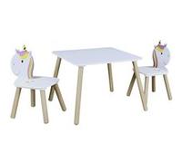 Ensemble Table et 2 Chaises Enfant Motif Licorne - UNICORN - ALTOBUY Blanc G
