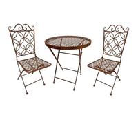 Ensemble Table Et 2 Chaises Fer Pliantes Marron
