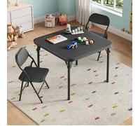 Ensemble Table et 2 Chaises pliantes 3 pièces pour Enfants, table carrée, rembourrée, pour garderies et salles de classe, noir
