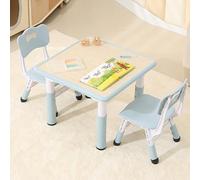 Ensemble Table et 2 Chaises pour Enfants, Table avec Chaise pour Tout-petits Réglables avec Couvre-pieds Antidérapants, Table de Bureau Graffiti Arts pour Garderies, Salles Classe, Jardins d'enfants(6