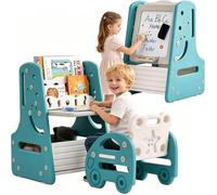 Ensemble Table et 2 Chaises pour Enfants,Table de Dessin Enfant Double Face,avec Boîtes de Rangement Dessin,Manger,Etudier etc