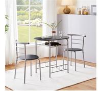 Ensemble Table et 2 Chaises Salle à Manger Noir - Yaheetech - Vintage - Gain de place - Look néo-rétro